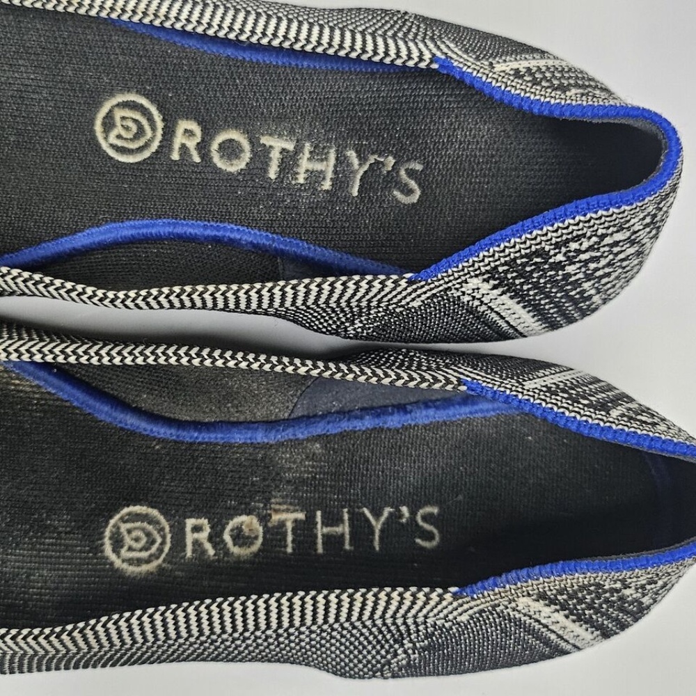 Womens Rothys The Point Black White Python Pointe… - image 7